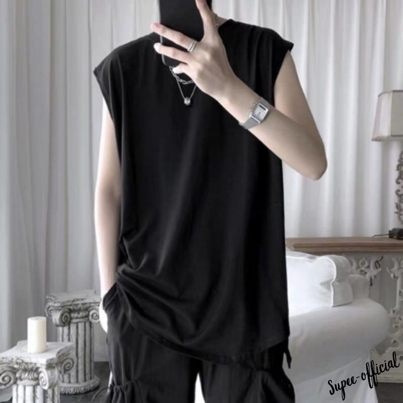 Áo Thun Ba Lỗ Sát Nách NAM NỮ Unisex SUPEE Form Rộng Trơn Hàn Quốc HT01