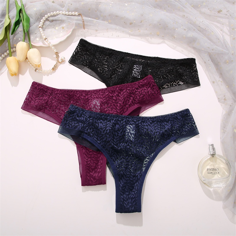 Cute Byte Quần Lót Ren Lưng Thấp Thoáng Khí Thêu Họa Tiết Dễ Thương Quyến Rũ Cho Nữ