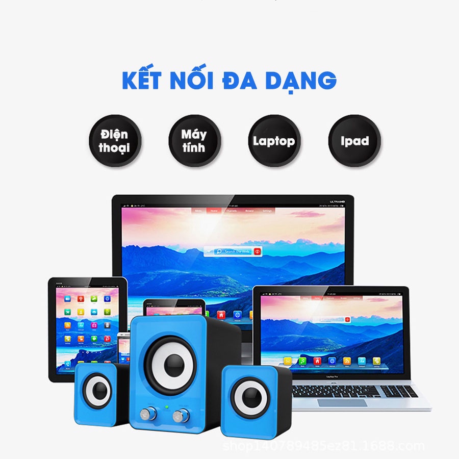 Loa máy tính PC cao cấp 2.1 - Loa vi tính laptop âm Bass Echo hay thiết kế mini để bàn nhỏ gọn