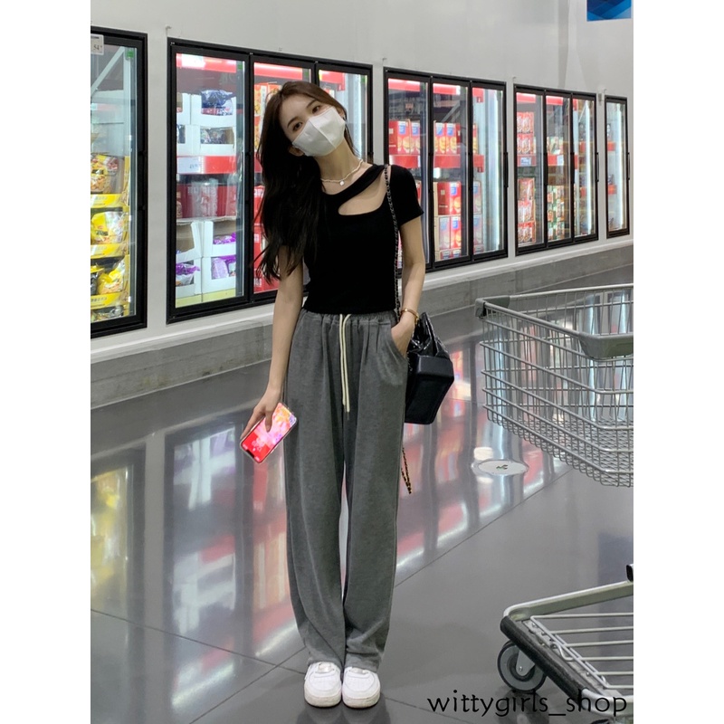 Wittygirls-áo Thun Ngắn Tay Cắt Ôm Vừa Vặn Mùa Hè Cho Nữ