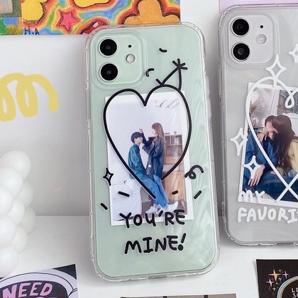 Ốp lưng iPhone viền trắng, đen chống sốc chống va đập Weekase in hình chữ youre mine - Màu in cực bền