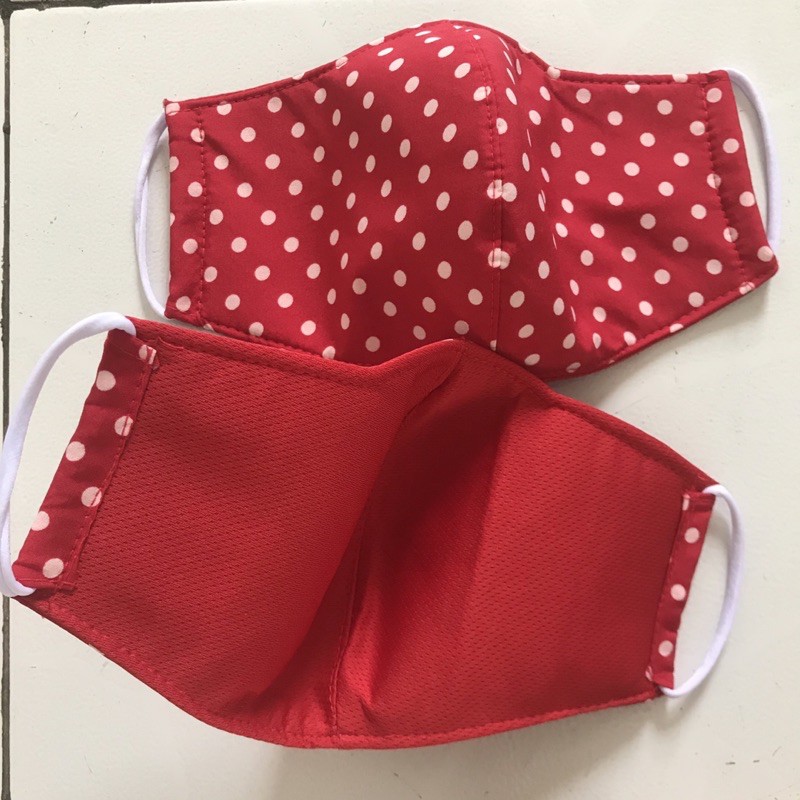 KHẨU TRANG VẢI 2 lớp - chấm bi