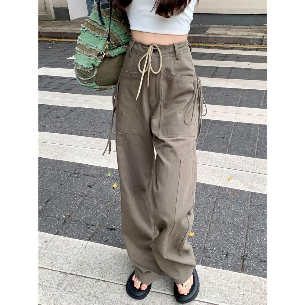 Quần Yếm Dài Ống Rộng Phong Cách Retro Thời Trang Cho Nữ