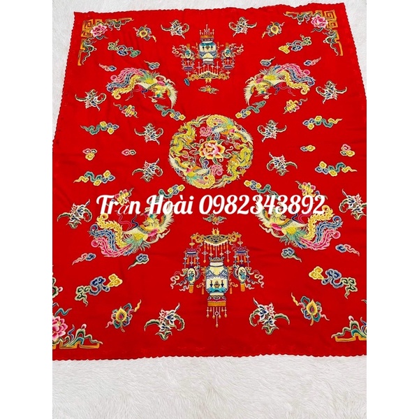 khăn áo hầu đồng - khăn phủ diện, khăn tấu hương thêu phượng