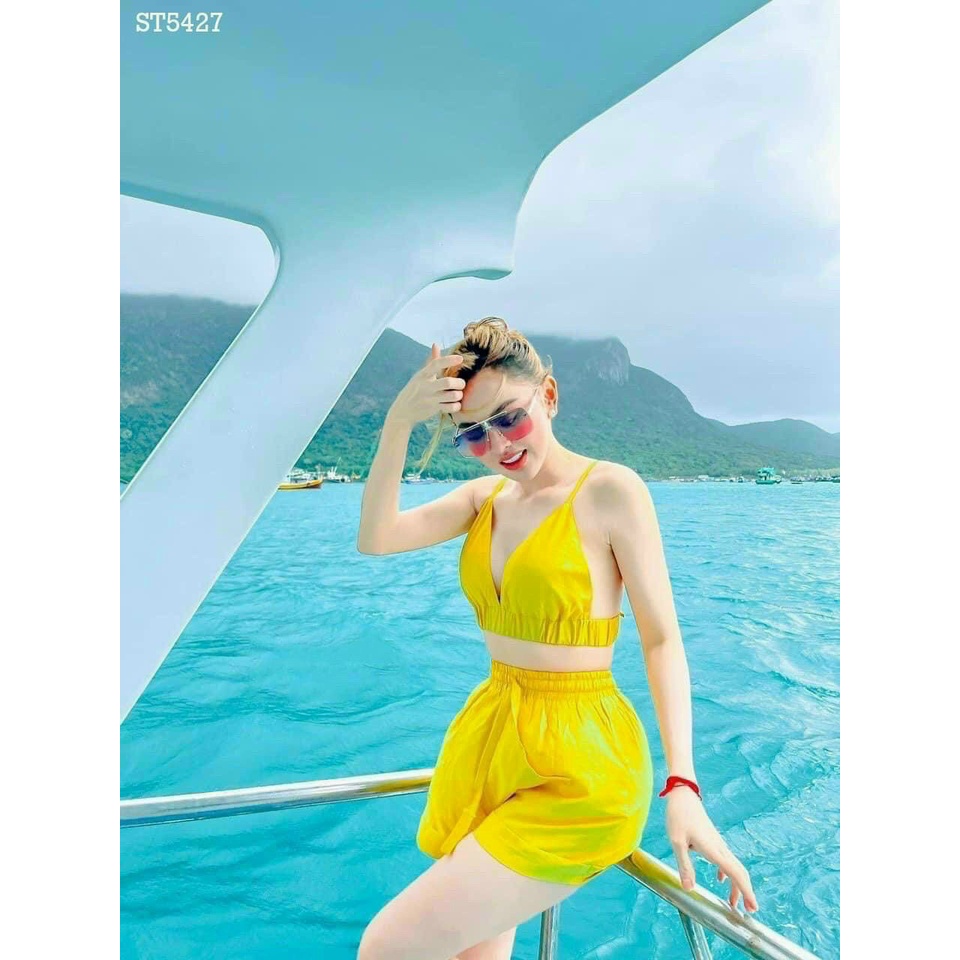 Bộ đùi nữ kèm khoác xịn sò set bộ ba món