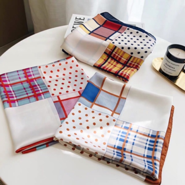 Khăn lụa vuông 70x70 turban quàng cổ,áo khăn yếm bandana thời trang đội đầu - Maben