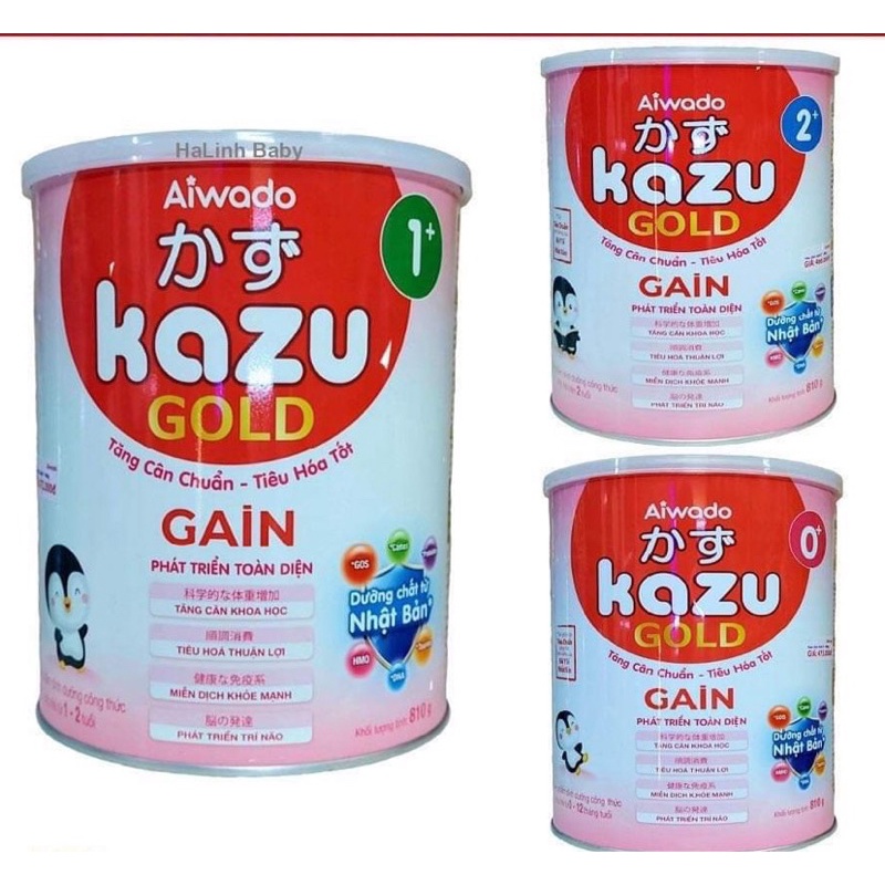 Sữa Bột Kazu Gold Gain 0+, 1+ 810g