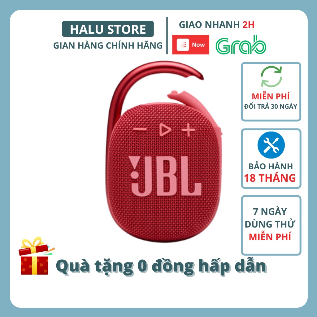 Loa bluetooth mini Jbl Clip 4 chính hãng giá rẻ công suất 5W chống nước ip67 - halustore