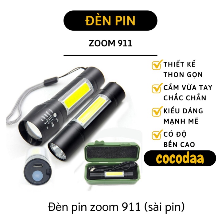 Đèn Pin - Đèn Pin Siêu Sáng Police Mini Có Thể Zoom Xa Gần, Cầm Đi Du Lịch, Dã Ngoại 9286 [FREESHIP]