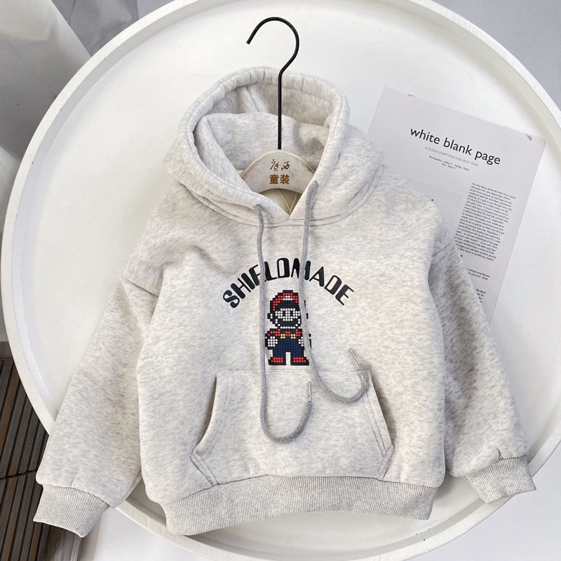 Áo Hoodie Lông Cừu Dày Ấm Áp Mới Cho Bé Trai