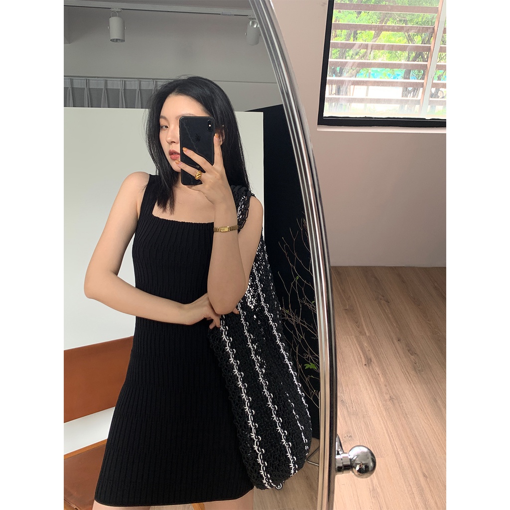 QADCOL  Pháp Quấn Hông Váy Dệt Kim