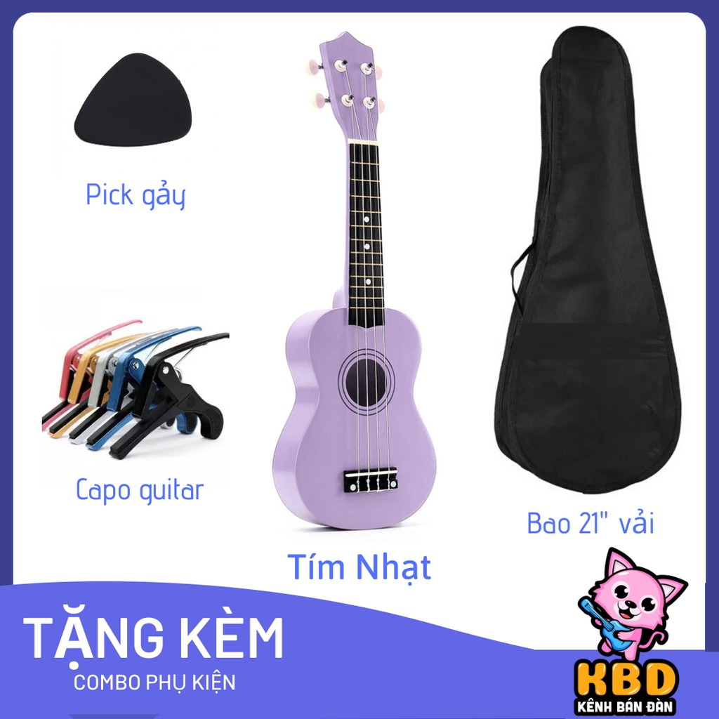 Combo Đàn Ukulele Soprano KBD Full Option ( bao + capo + phím gảy)