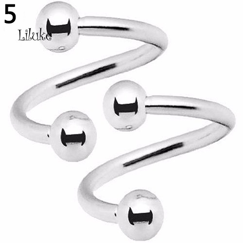 Bộ 2 Khuyên Mũi Xoắn Ốc Bằng Thép Không Gỉ Cá Tính