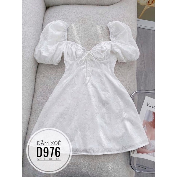 Bigsize Đầm xoè nhún ngực D976