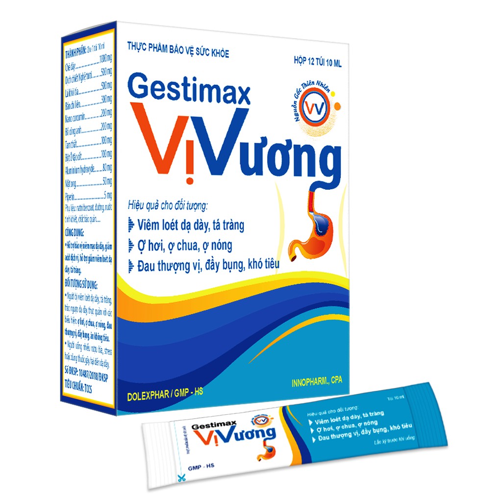 GESTIMAX VỊ VƯƠNG- Hỗ trợ giảm viêm loét dạ dày tá tràng