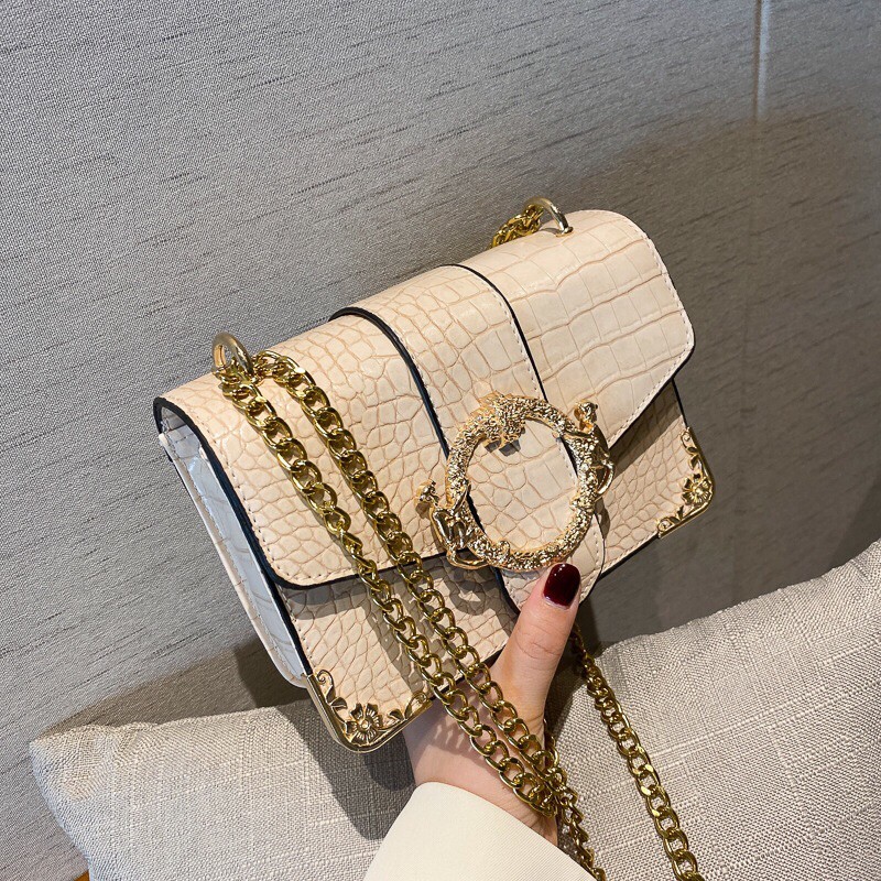 Túi xách nữ đeo chéo da rắn, túi nữ thời trang Quảng Châu đẹp, dây xích 029 - ANTA.BAGS