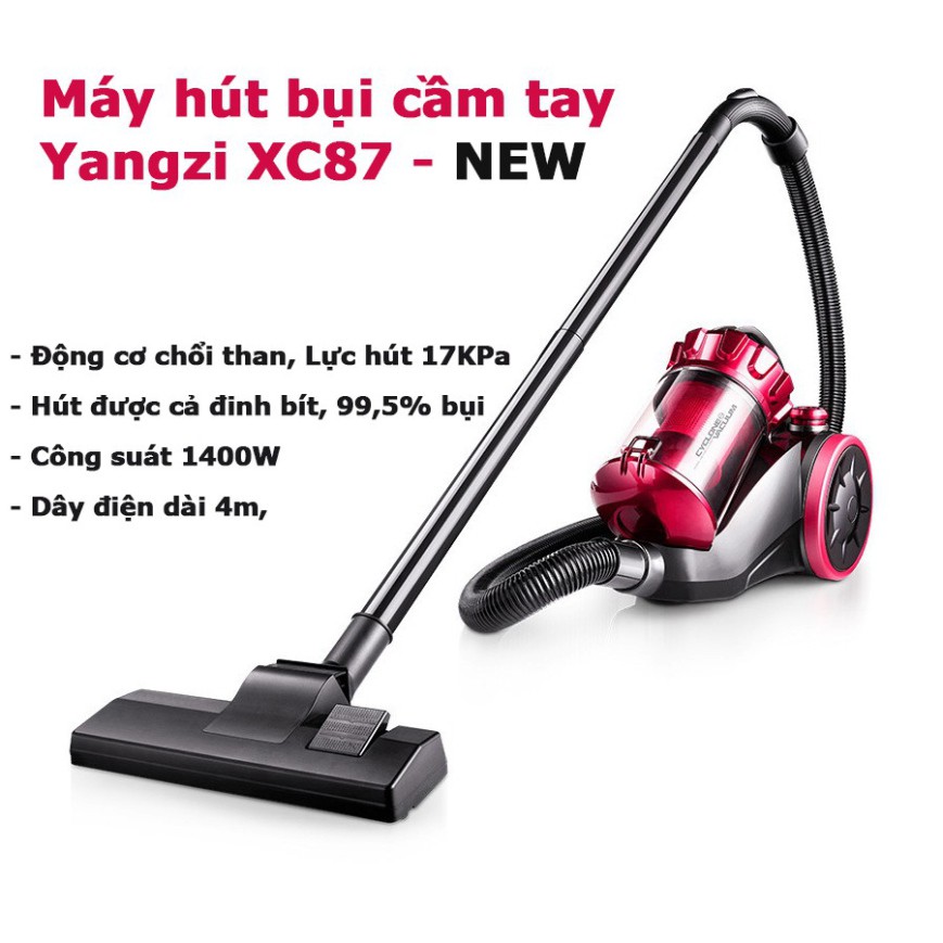 Máy hút bụi cầm tay gia đình Yangzi đời mới nhất XC78 lực hút 17Kpa, hút được cả đinh vít và 99,5% bụi