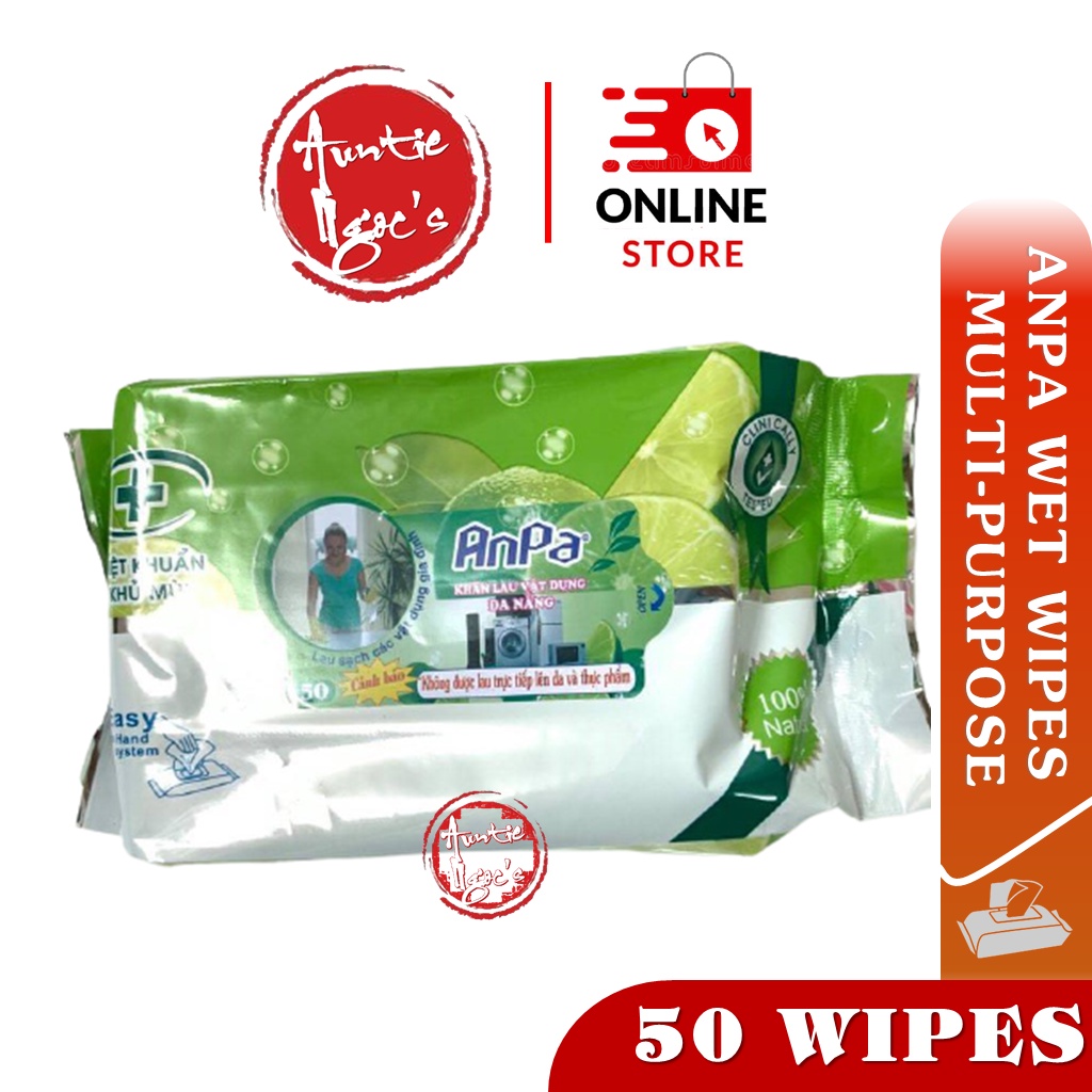 ANPA Multi Purpose Disinfecting Cleaning Wipes Citrus (50 pcs) - Lemon Scent - Disinfecting / Khăn ướt đa năng ANPA