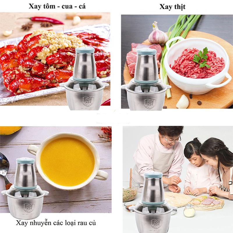 Máy Xay Thịt Loại 2L Và 3L - Máy Xay Thịt Đa Năng, Thực Phẩm, Trái Cây, Tiện Lợi Bảo Hành [6 Tháng]