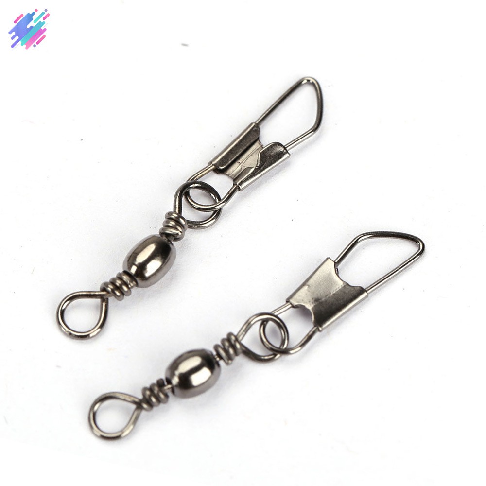 Set 100 khoen chống xoắn với khóa cài trong tiện dụng cho câu cá