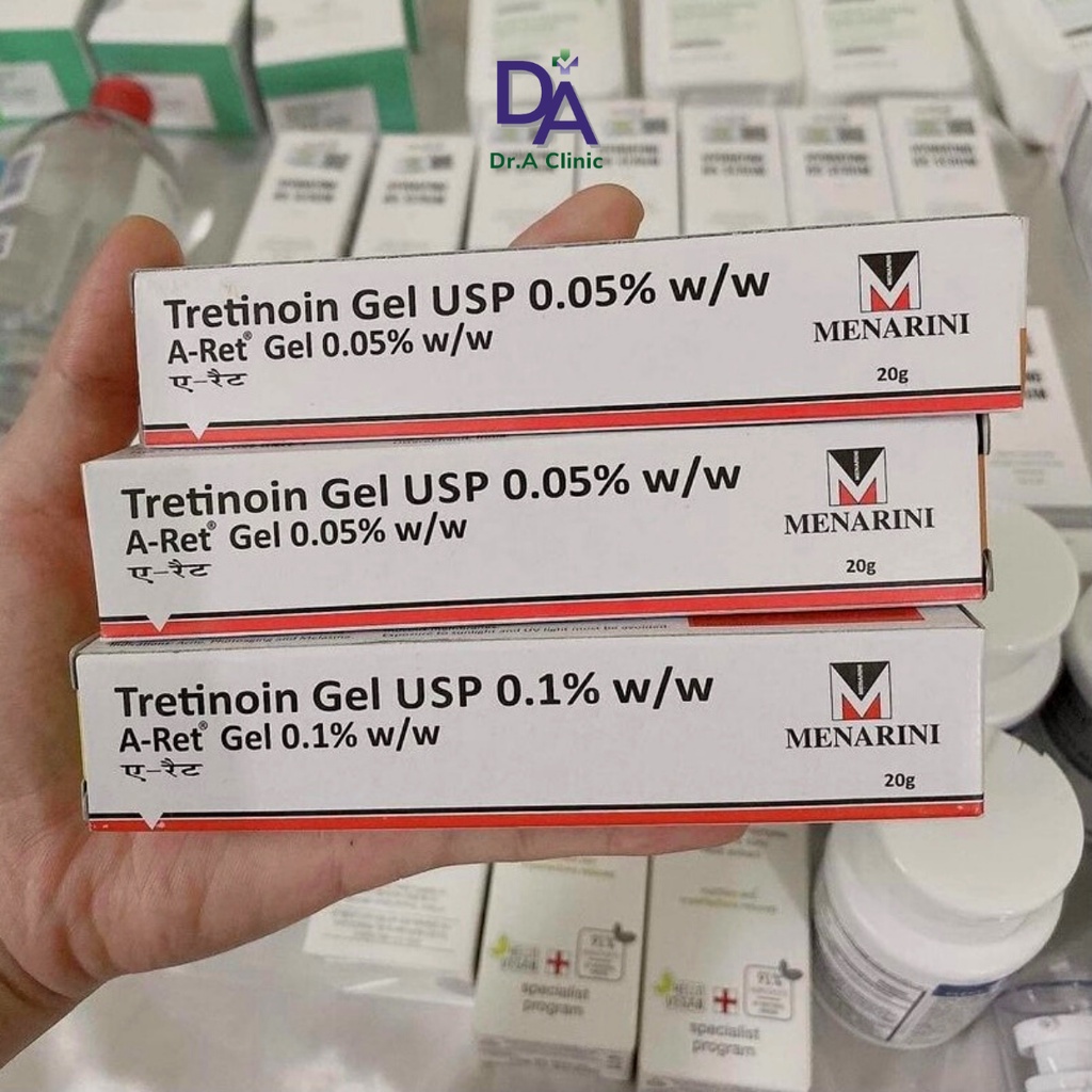 Tretinoin Aret Ấn Độ 0.025 0.05 0.1 Chính Hãng Dr.A Clinic dưỡng da căng bóng, tái tạo trẻ hoá da