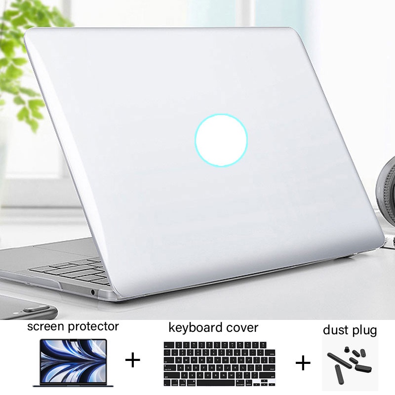 Bộ Ốp Trong Suốt 4 Trong 1 Bảo Vệ Bàn Phím + Miếng Dán Màn Hình Chống Bụi Cho 2022 Macbook M2 Air13.6 inch A2681 M2 Pro13 A2338