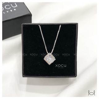 Dây chuyền bạc, mặt rubic đá, xocu