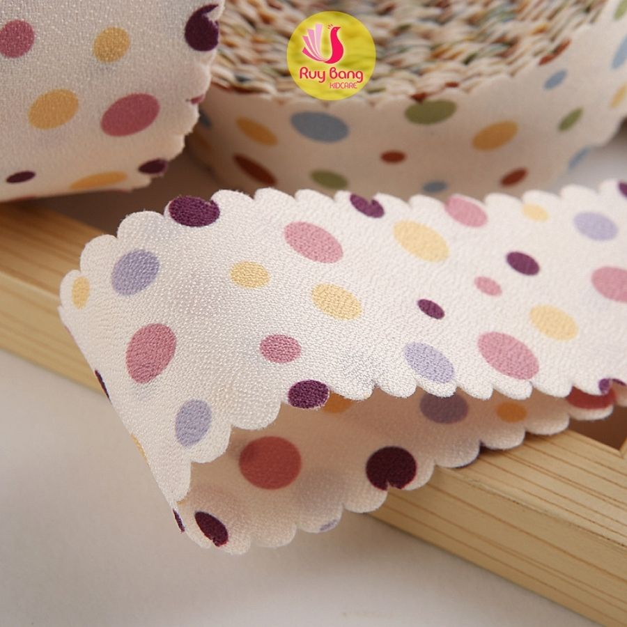 Ruy băng chấm bi HQ 38mm dùng làm nơ bờm, kẹp tóc RB2215