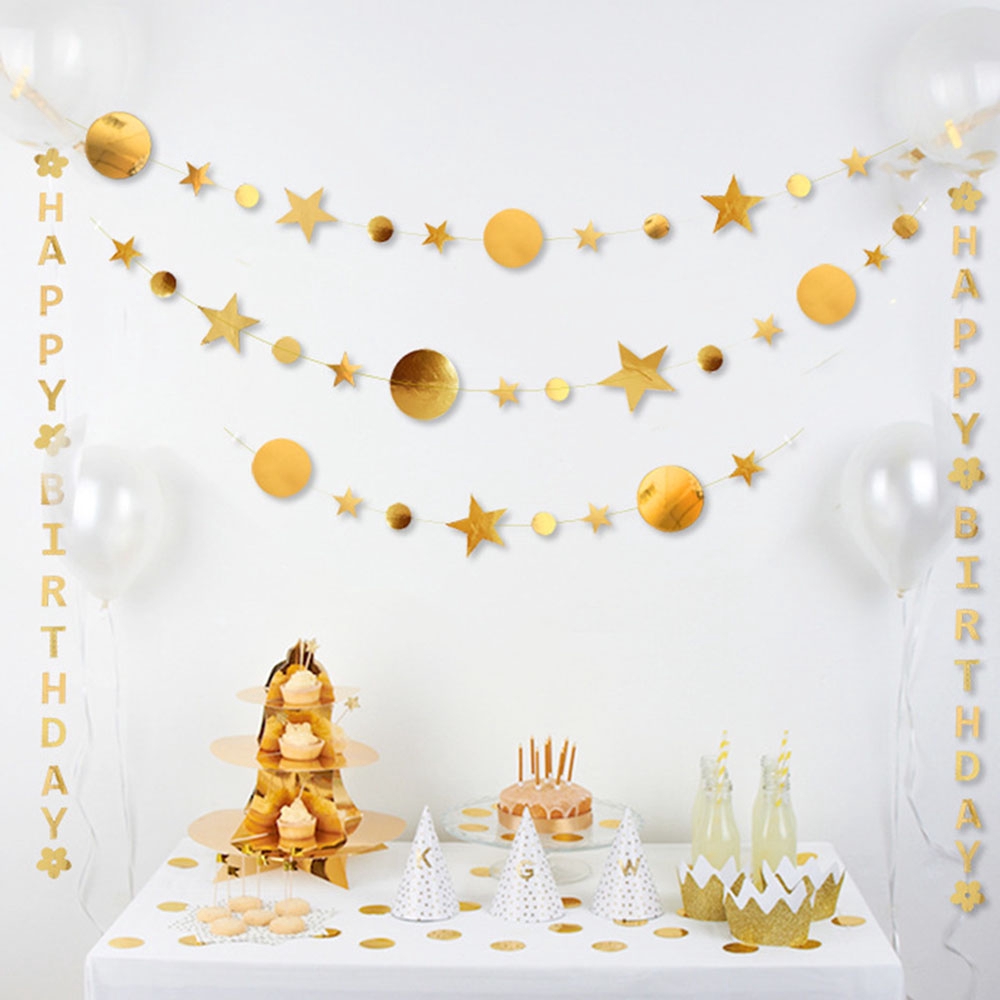 Dây treo hình mặt trăng và ngôi sao 4m dùng trang trí đám cưới đám tiệc