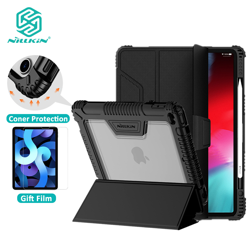 Bao Da Máy Tính Bảng NILLKIN Chất Liệu Da PU + PC Cứng Nắp Lật Thông Minh Bảo Vệ Toàn Diện 360° Cho iPad Pro 12.9 2018