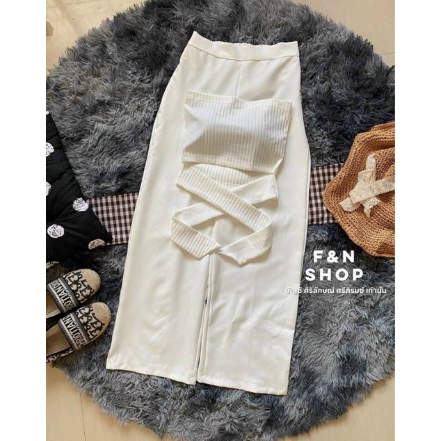 Set áo ống buộc nơ có mút ngực kèm quần ống rộng nút trước siêu hot- ann9399 | BigBuy360 - bigbuy360.vn