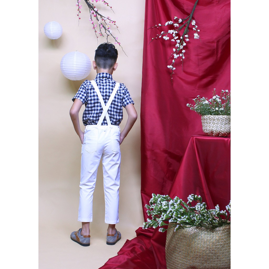 Áo sơ mi tay ngắn bé trai linen tay lơ vê từ 8kg - 55kg để đi chơi và đi tiệc  TAS019 - JADINY