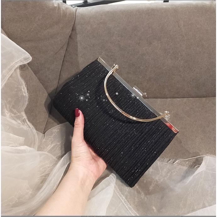 Clutch nữ dự tiệc kim tuyến có quai xách cực sang chảnh CY26 sang trọng phú phái dự tiệc D&H STORE