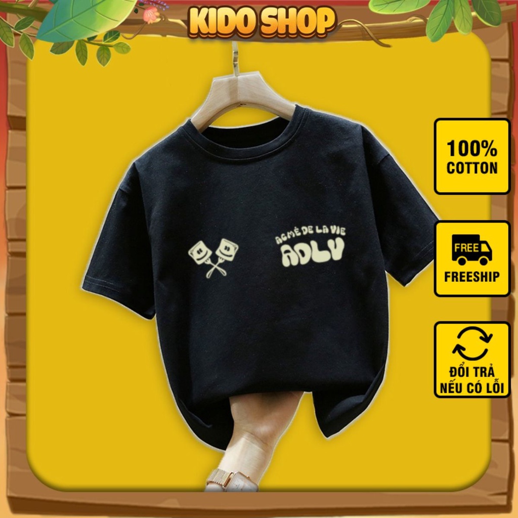 Áo thun bé trai bé gái ADLV Xiên Kẹo KIDO Shop áo phông trẻ em form rộng vải cotton cao cấp thoáng mát
