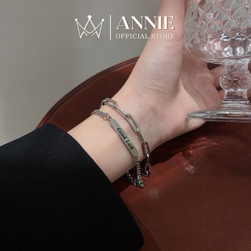 [KHÔNG ĐEN GỈ] Vòng tay lắc tay thép Titan kiểu dáng xinh xắn trẻ trung tinh tế - Annie 1396