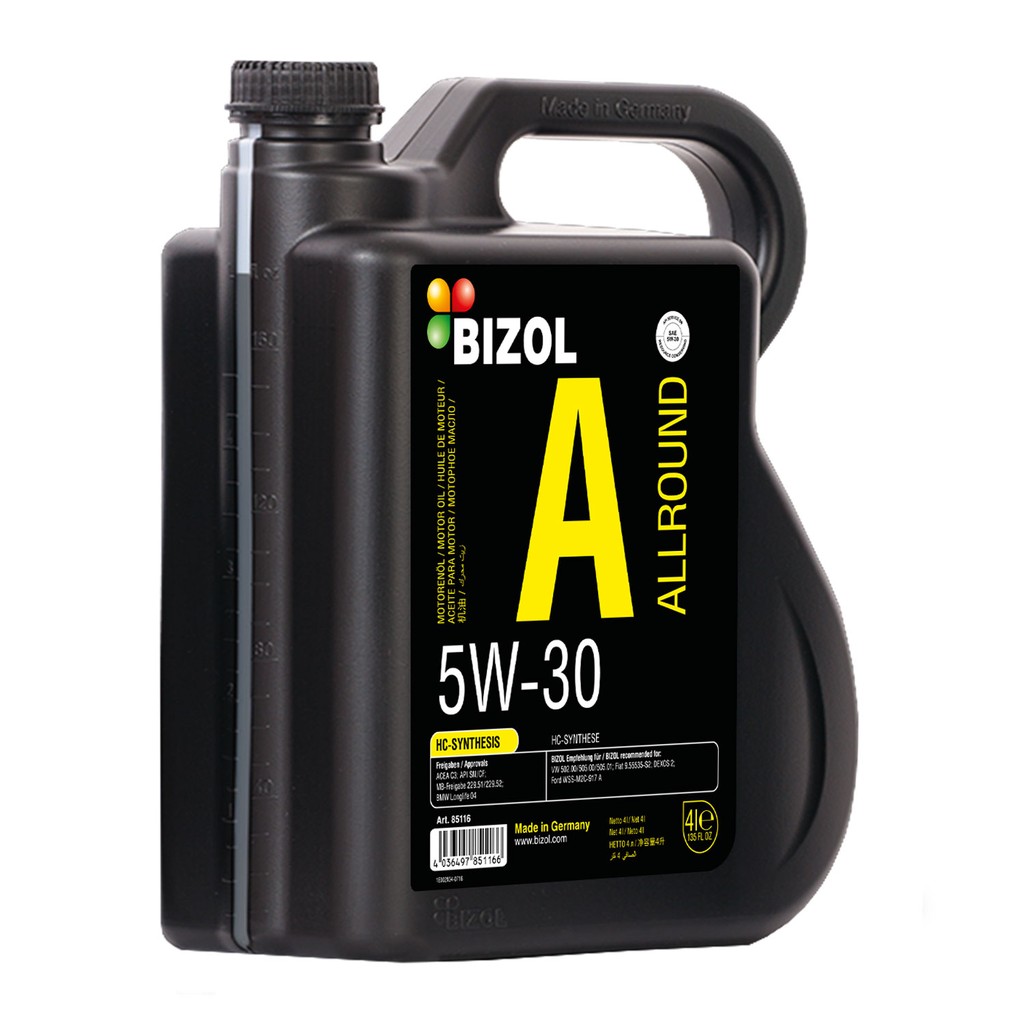 Dầu động cơ ô tô Bizol Allround 5W-30 (can 4L)