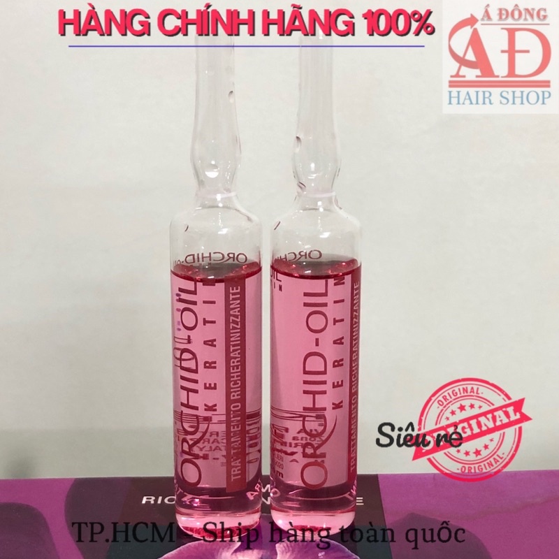 [+Tặng mũ trùm] COMBO 2 ỐNG TINH CHẤT KERATIN PHỤC HỒI TÓC HƯ TỔN KLERAL ORCHID OIL ITALY 10ML*2