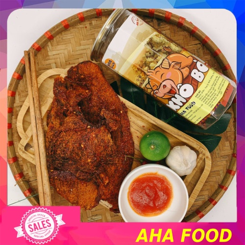 Khô bò miếng đập dập mềm 300g, Bò Khô Miếng Loại 1 Siêu Ngon AHAFOOD, đồ ăn vặt Hà Nội