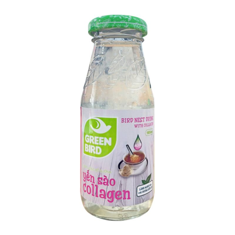 Lốc yến sào collagen - Nutrinest Green Bird - 6 Chai × 185 ML