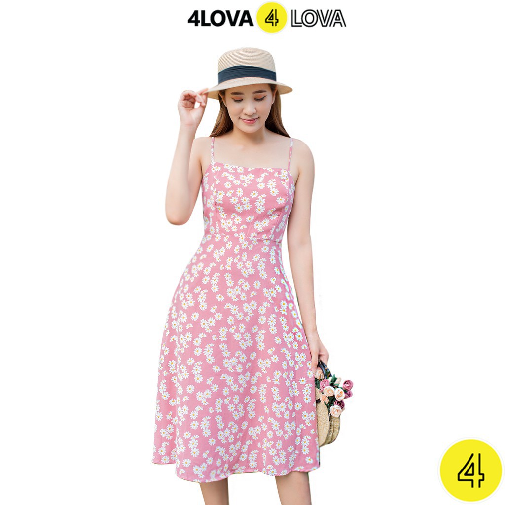 Váy hai dây nữ hoa nhí 4LOVA mềm mại, nhẹ nhàng, thanh lịch