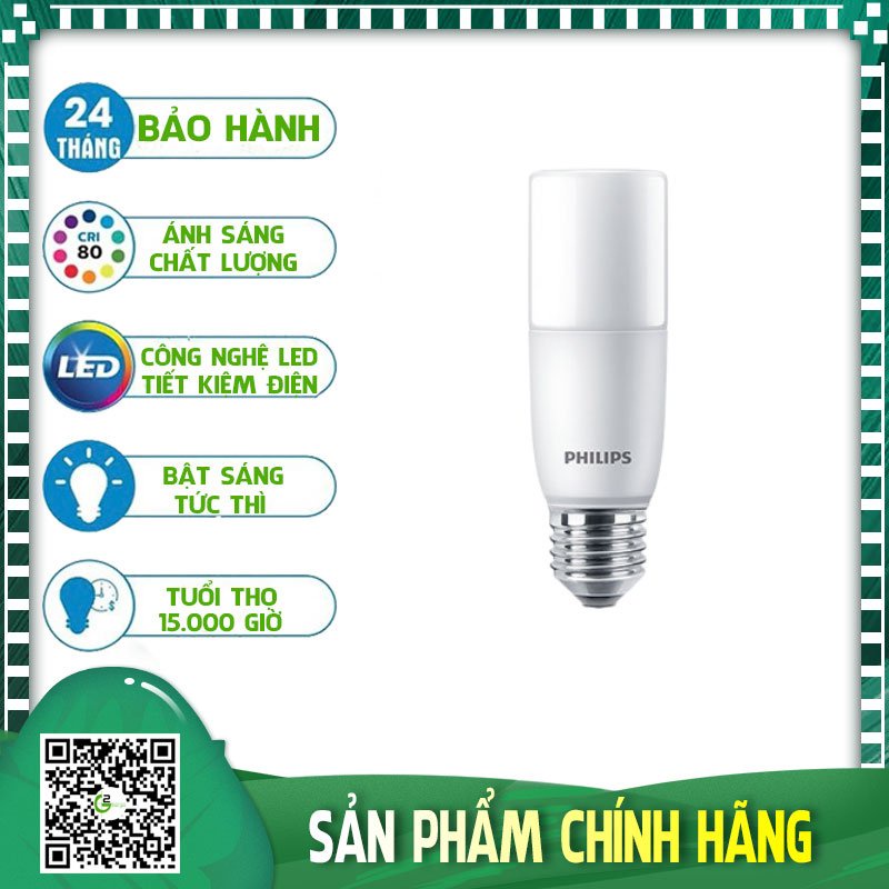 Bóng đèn Stick Philips 7.5W E27 1PF/12 APR (Trắng/Vàng)