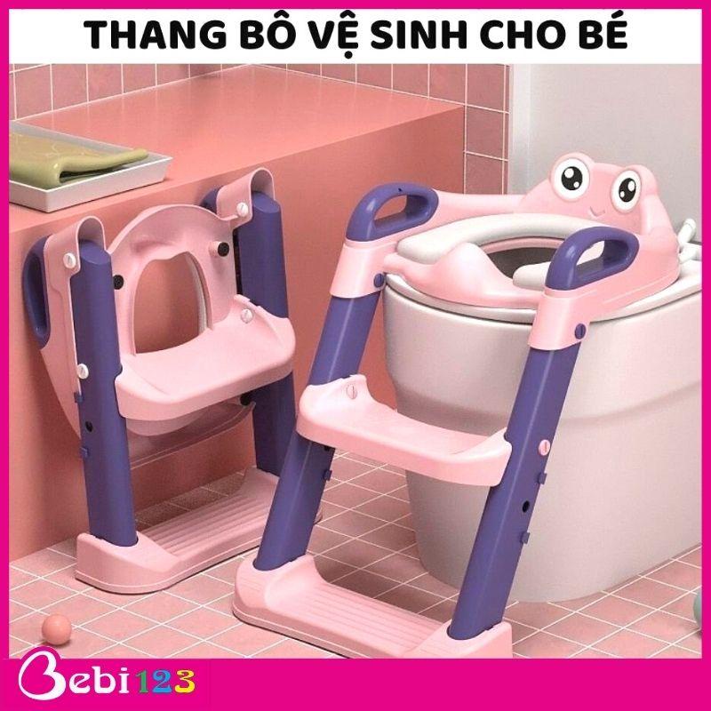 Thang bô vệ sinh thu nhỏ bồn cầu kèm tay vịn gấp gọn an toàn cho bé 【】