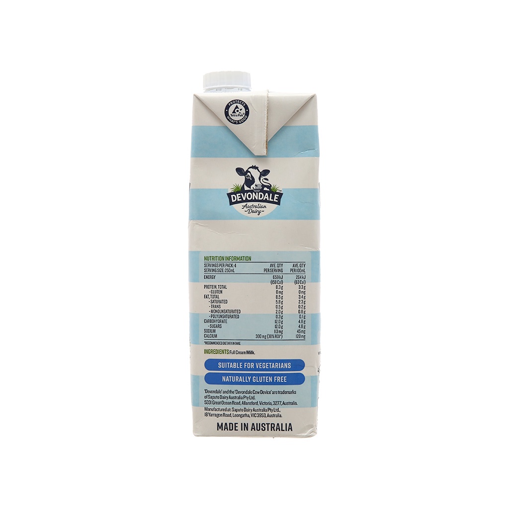 Sữa DEVONDALE 1L - Sữa Tươi Nguyên Kem - Sữa Úc