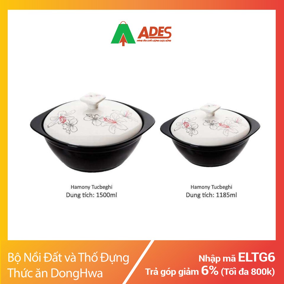 Bộ 9 thố sứ cao cấp Hoa Ly Donghwa LG CSB1505S9HE | Chính Hãng, Giá Rẻ