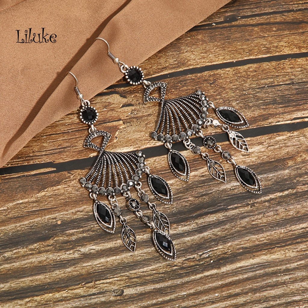 1 Đôi Bông Tai Hình Quạt Phong Cách Bohemian Thời Trang