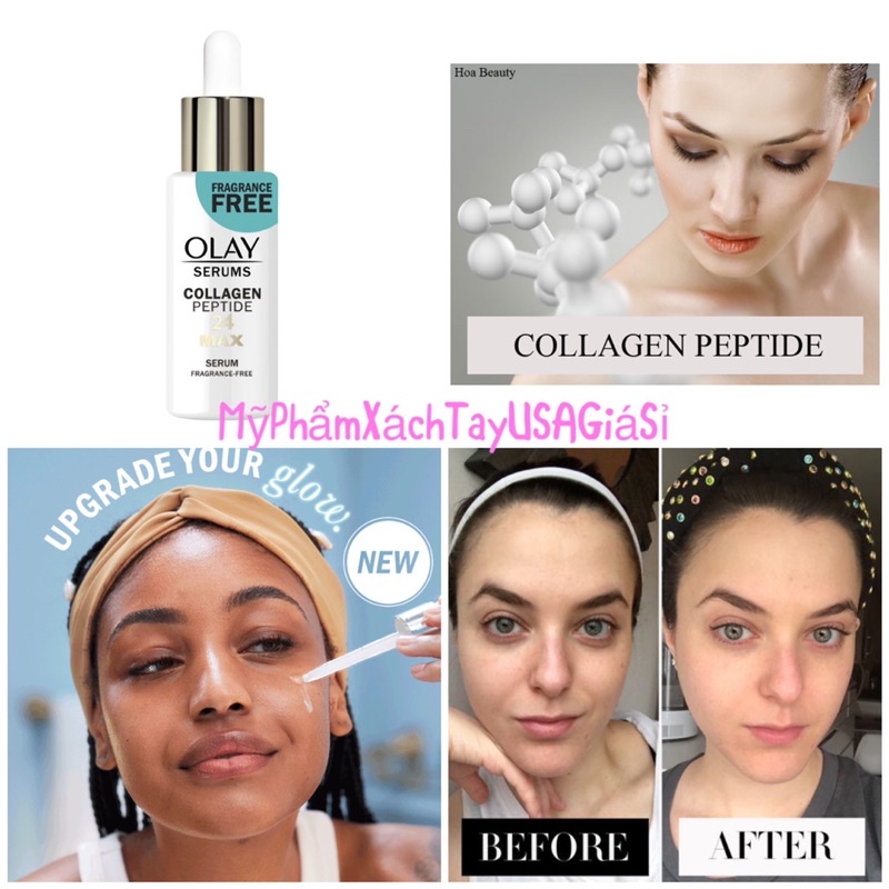 [HàngMỹ]Serum dưỡng ẩm chống lão hóa và tái tạo da Olay Regenerist 2X Collagen Peptide 24 MAX Serum 30ml