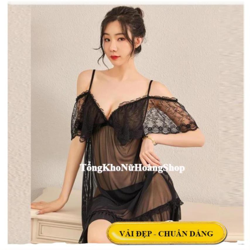 [ Chất Đẹp - Form Chuẩn]❤HOT NHẤT ❤ váy ngủ thun lưới ren -đầm ngủ sexy cao cấp B1040  ྇