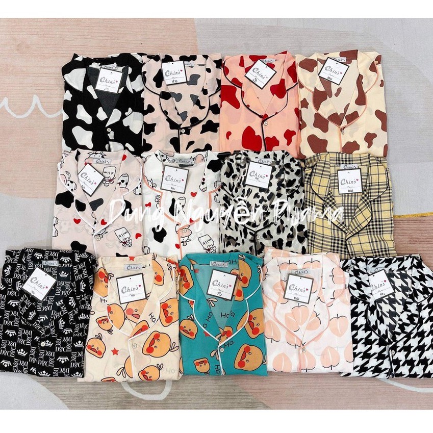 Bộ đồ ngủ pijama lụa mango freesize dáng tay cánh dơi mặc cực xinh Đồ ngủ dễ thương mát mẻ mặc hè thu ở nhà | BigBuy360 - bigbuy360.vn