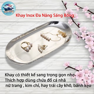 KHAY ĐĨA HÌNH BẦU DỤC INOX CAO CẤP