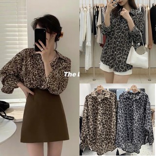 Áo sơ mi báo đốm phom rộng, báo nâu ,báo ghi mặc siêu mát cka819